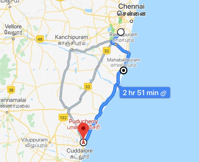 chennai mahabalipuram pondicherry tour itinerary
